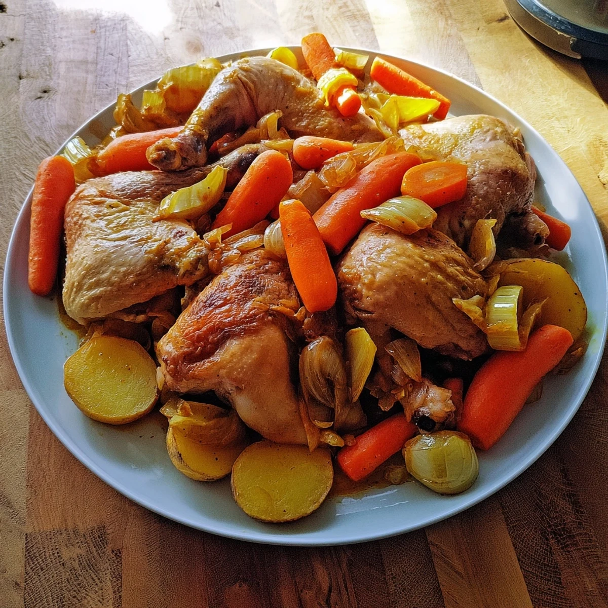 Tender Georgia Pot Roast Chicken, glistening with savory gravy and perfectly browned chicken thighs, ready to serve.