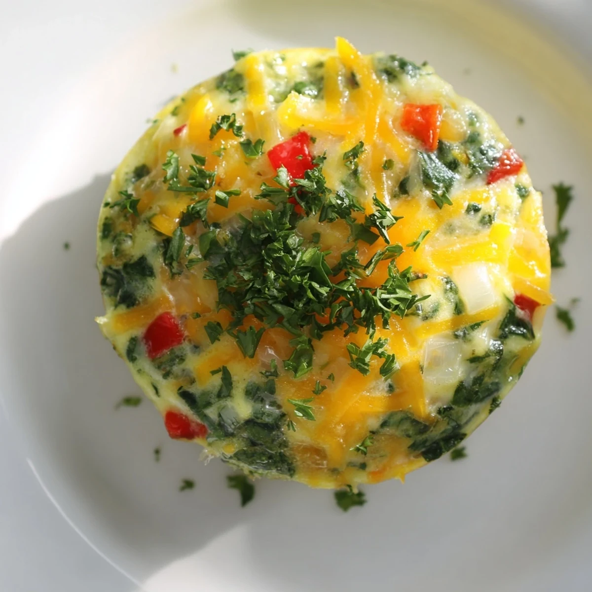 Golden-brown mini crustless quiches, packed with spinach, ready to enjoy at breakfast or brunch.