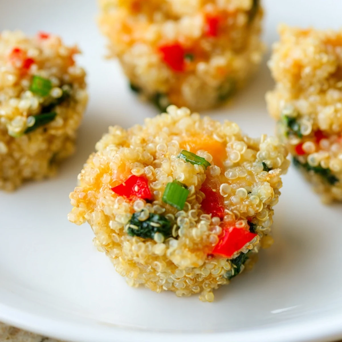 These hot out of the oven Baked Cheddar Quinoa Bites feature melted cheese and fluffy quinoa, delicious!