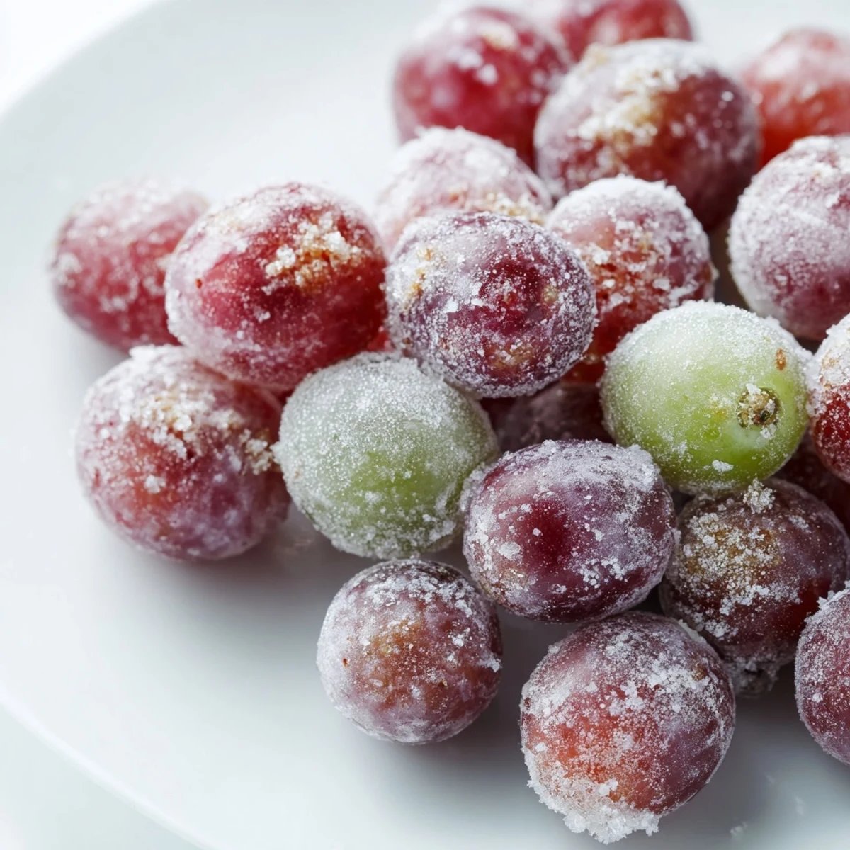 A vibrant close-up displays the easy, frosty Frozen Grapes, a cool, simple recipe.