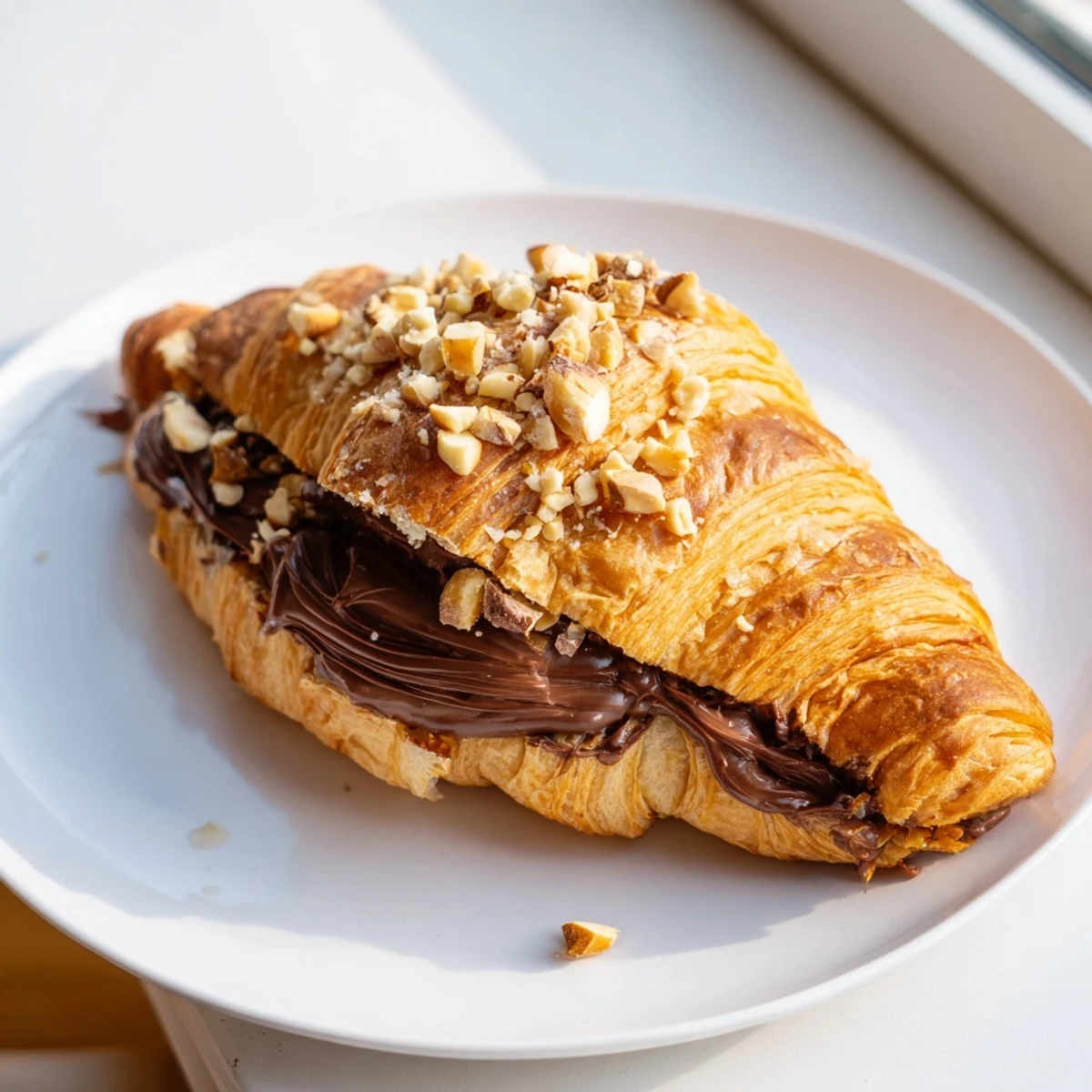 Melted Nutella oozes from air-fried 3-Ingredient Nutella Croissants, simple and sweetly satisfying for sharing.