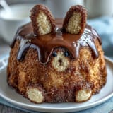 Adorable Easter Bunny Cake with fluffy coconut fur and jelly bean tail, perfect for spring celebrations and kids' dessert tables.