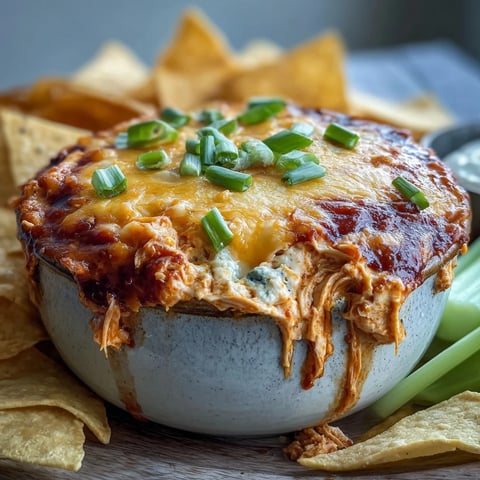 Creamy Crock Pot Buffalo Chicken Dip served warm with celery sticks, ready for game day.