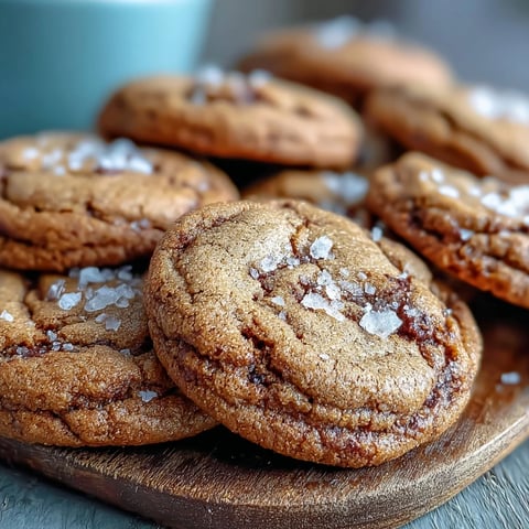 Freshly baked Hojicha Brown Butter Cookies with nutty aroma, displayed on a wire rack with flaky sea salt sprinkled on top.