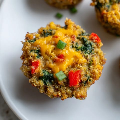 Savory and cheesy Baked Cheddar Quinoa Bites, a perfect gluten-free snack made with fresh ingredients.