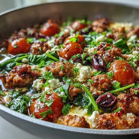Mediterranean Keto Ground Chicken Skillet