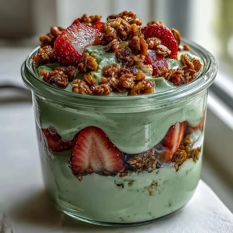 Strawberry Matcha Yogurt Parfait