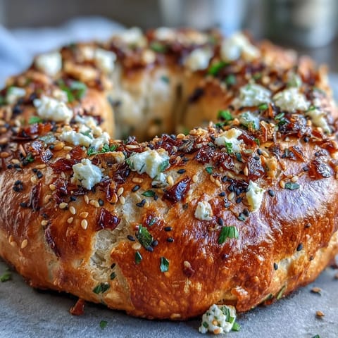 Soft and chewy protein bagels sprinkled with crunchy everything seasoning, perfect for a nutritious morning meal.  
