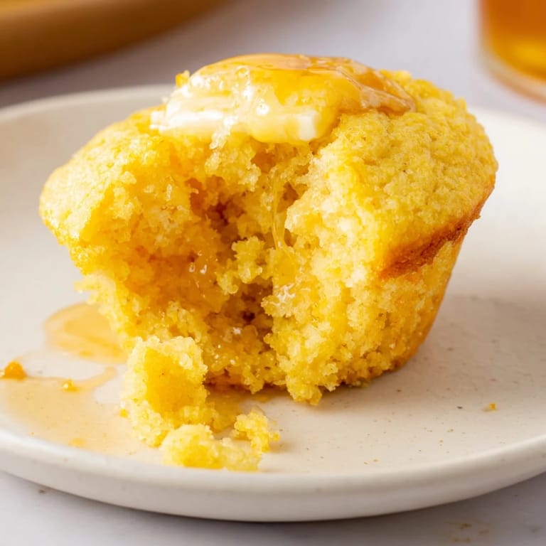 Freshly baked honey butter cornbread muffins, a sweet and savory side for your dinner.