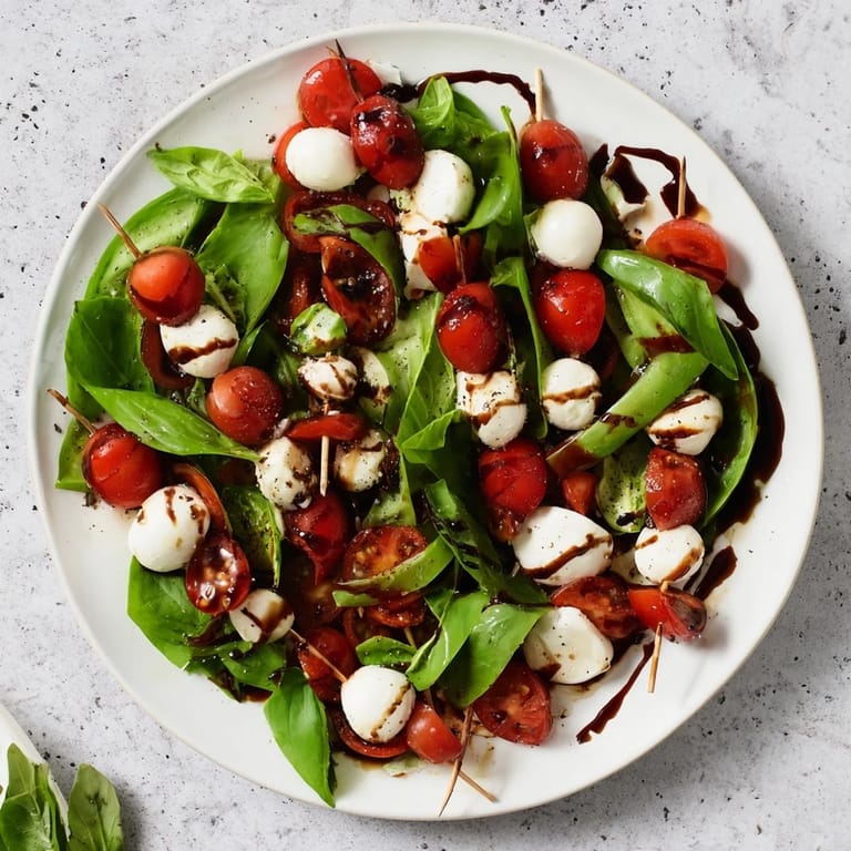 Imagine colorful Fresh Caprese Salad Skewers arranged on a platter, ready for your party guests to enjoy.