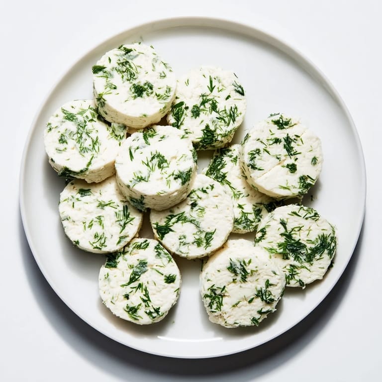 A platter of "Mossy Stone" cheese, a whimsical appetizer with edible flower garnishes, easy to make.