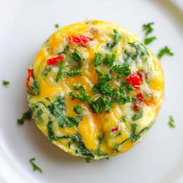 Fluffy, baked Mini Crustless Quiches showing a delightful mix of cheese and vibrant spinach.