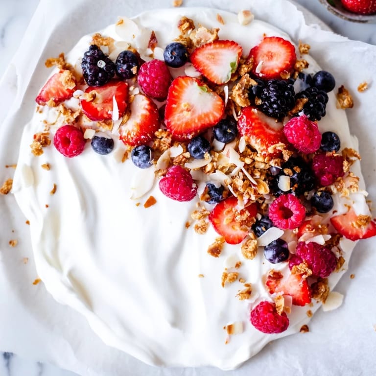 This image shows a beautifully arranged Berry Yogurt Bark, perfect for a refreshing, healthy snack.
