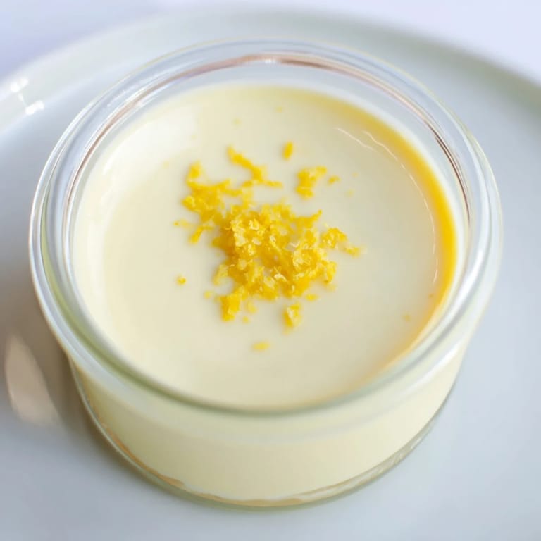 Close-up of a delightful 3-Ingredient Lemon Posset, perfectly set and ready for a refreshing bite.
