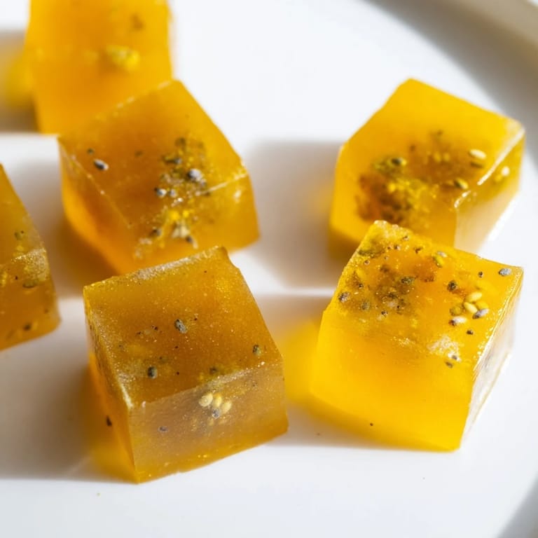 Frozen lemon ginger turmeric wellness cubes glisten with bright citrus zest, perfect for dropping into warm water or a morning smoothie.
