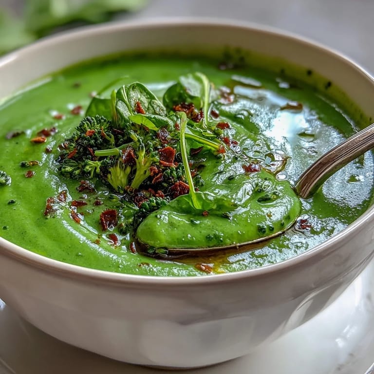 Enjoy this smooth Big Green Immunity-Boosting Vegetable Soup, ideal for a healthy lunch.