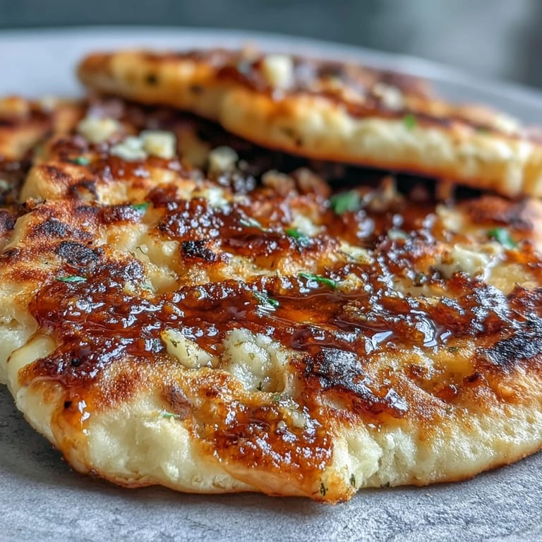 Brushing The Best Easy Garlic Naan Bread with melted garlic butter and fresh herbs, steaming and fragrant.