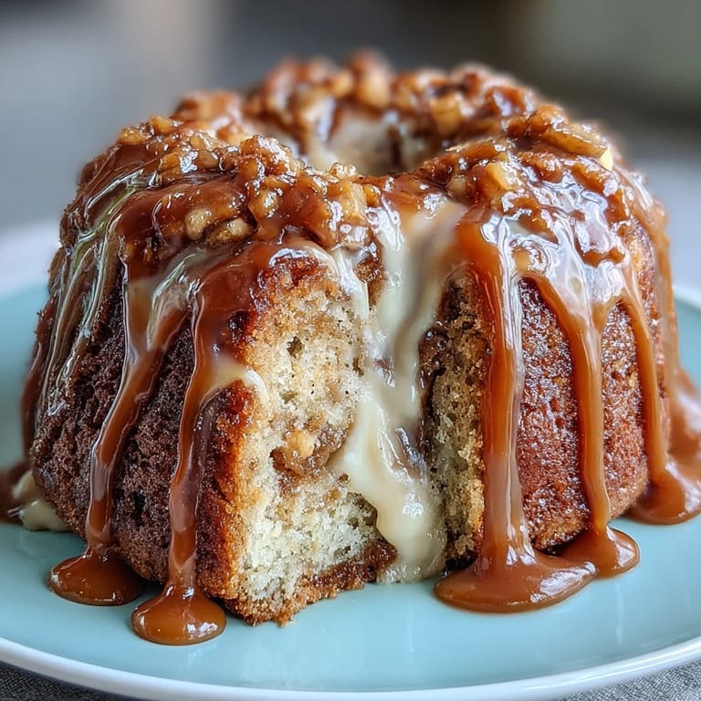 Freshly baked Caramel Cream Cheese Swirl Muffins served beside a steaming cup of coffee.
