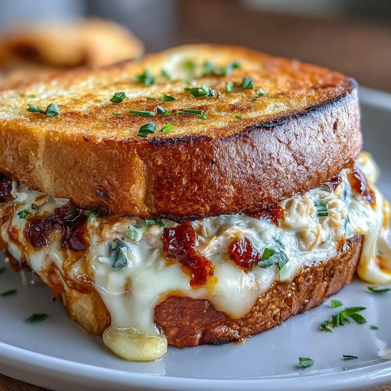 Savory tuna salad with Calabrian chili peppers on toasted sourdough, topped with gooey melted cheese.  