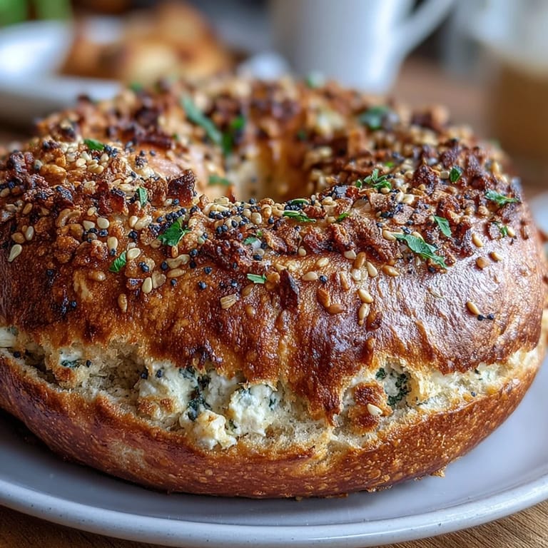 Wholesome Greek yogurt bagels with bold everything seasoning, offering a high-protein twist on a classic favorite.