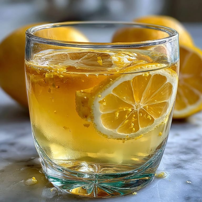 Homemade limoncello in decorative bottles, showcasing the bright yellow liqueur infused with fresh organic lemon zest.