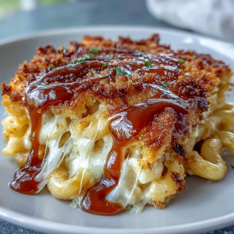 Rich and cheesy Southern baked mac and cheese, featuring bubbling cheddar sauce and a crunchy topping, perfect for comfort food lovers.