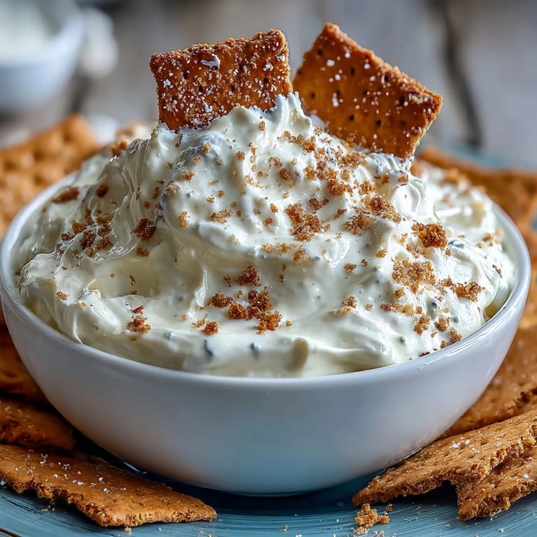 Viral cheesecake dip with graham crackers, a quick no-bake dessert perfect for snacking or celebrations.