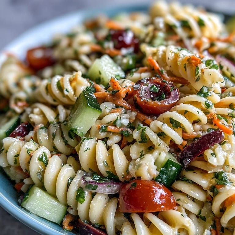 Enjoy this refreshing Memorial Day Pasta Salad, a colorful medley tossed with zesty Italian dressing.