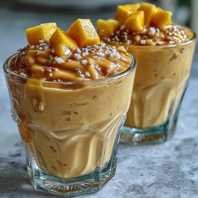 A creamy, refreshing mango coconut chia smoothie with a thick texture, perfect for a healthy breakfast or energizing snack.