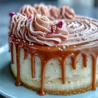 Elegant pink Bridal Shower Rosé Velvet Cake gleaming with edible gold drip.