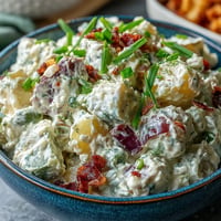 Creamy Juneteenth Soul Food Potato Salad with bright pickles, a picnic favorite.